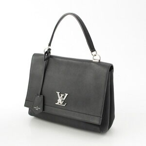 Louis Vuitton Shoulder Logo Lockme Black LV Cartable Handbag Leather